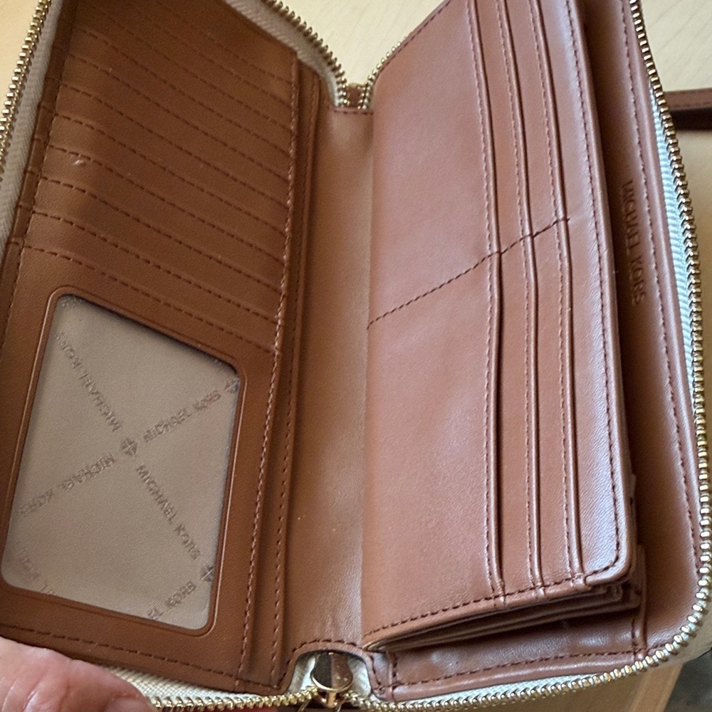 Michael Kors Light Beige Patterned Wristlet - Picture 2 of 4